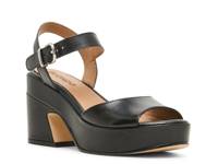 Mona Waterproof Platform Sandal Black Leather view