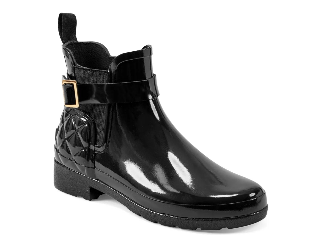 Quilted Gloss Refined Slim Fit Chelsea Rain Boot - Women's