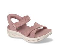 Hands Free Slip-ins GO WALK Glide-Step 2.0 Cozy Fit Adrienne Sandal Mauve/White view