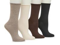 Buttersoft Women's Crew Socks - 4 Pack Medium Brown view