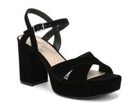 Alice Platform Sandal Black Velvet Fabric view