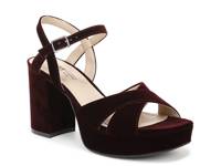 Alice Platform Sandal Chocolate Plum Velvet Fabric view