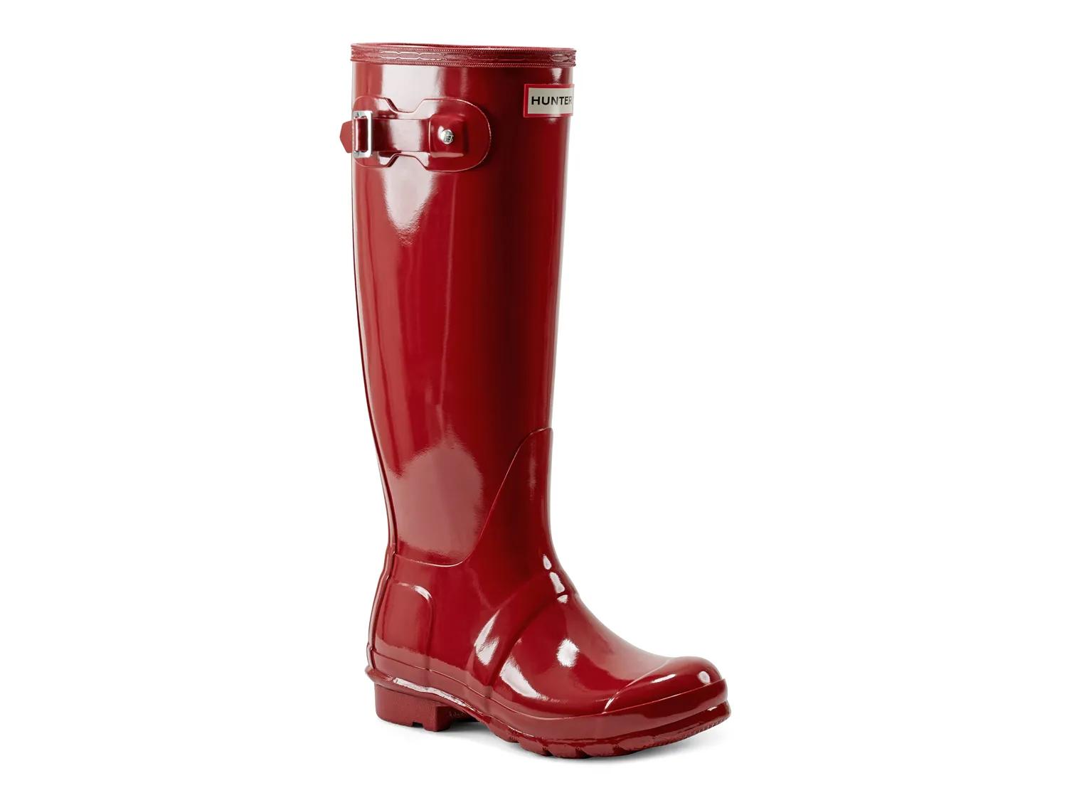HUNTER Original Tall Gloss Rain Boot | Women's | Red | Size 5 | Boots