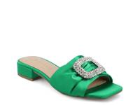 Flavia Sandal Green Satin view