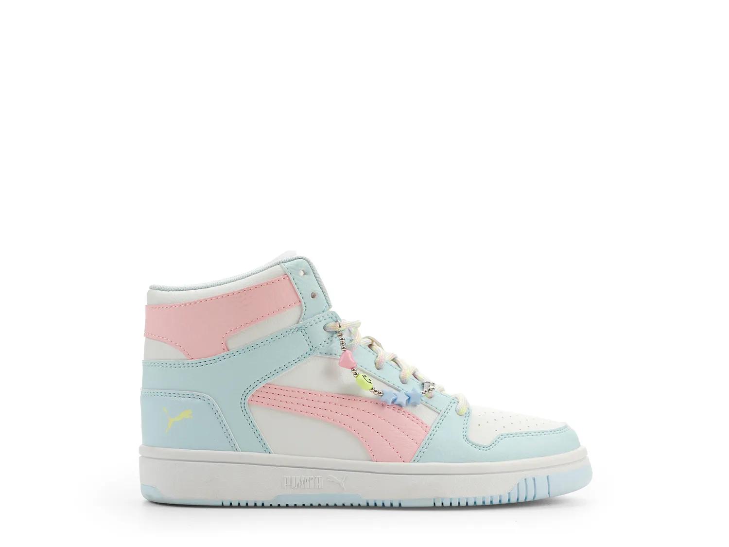 Puma Rebound Layup Playful Charm HighTop Sneaker Kids' | Girl's | White/Multicolor | Size 6 Youth | Sneakers | Lace-Up
