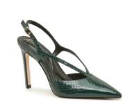 Wyler Pump Dark Green Snake Print view