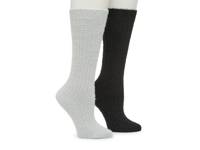 Fuzzy Slouch Women's Crew Socks - 2 Pack Grey/Black view