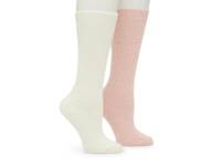 Fuzzy Slouch Women's Crew Socks - 2 Pack Cream/Pink view