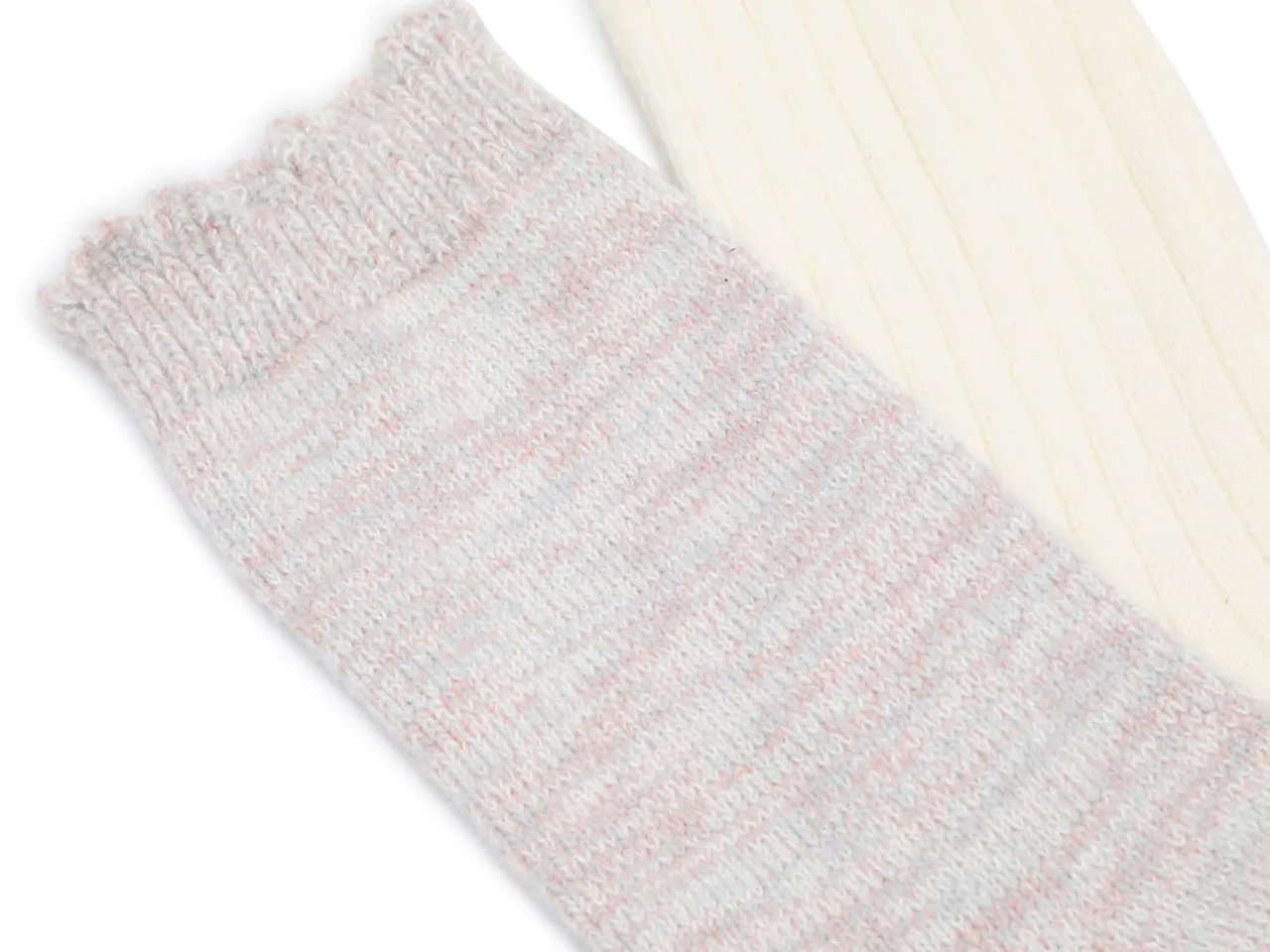 Marled Scalloped Women's Crew Socks - 2 Pack
