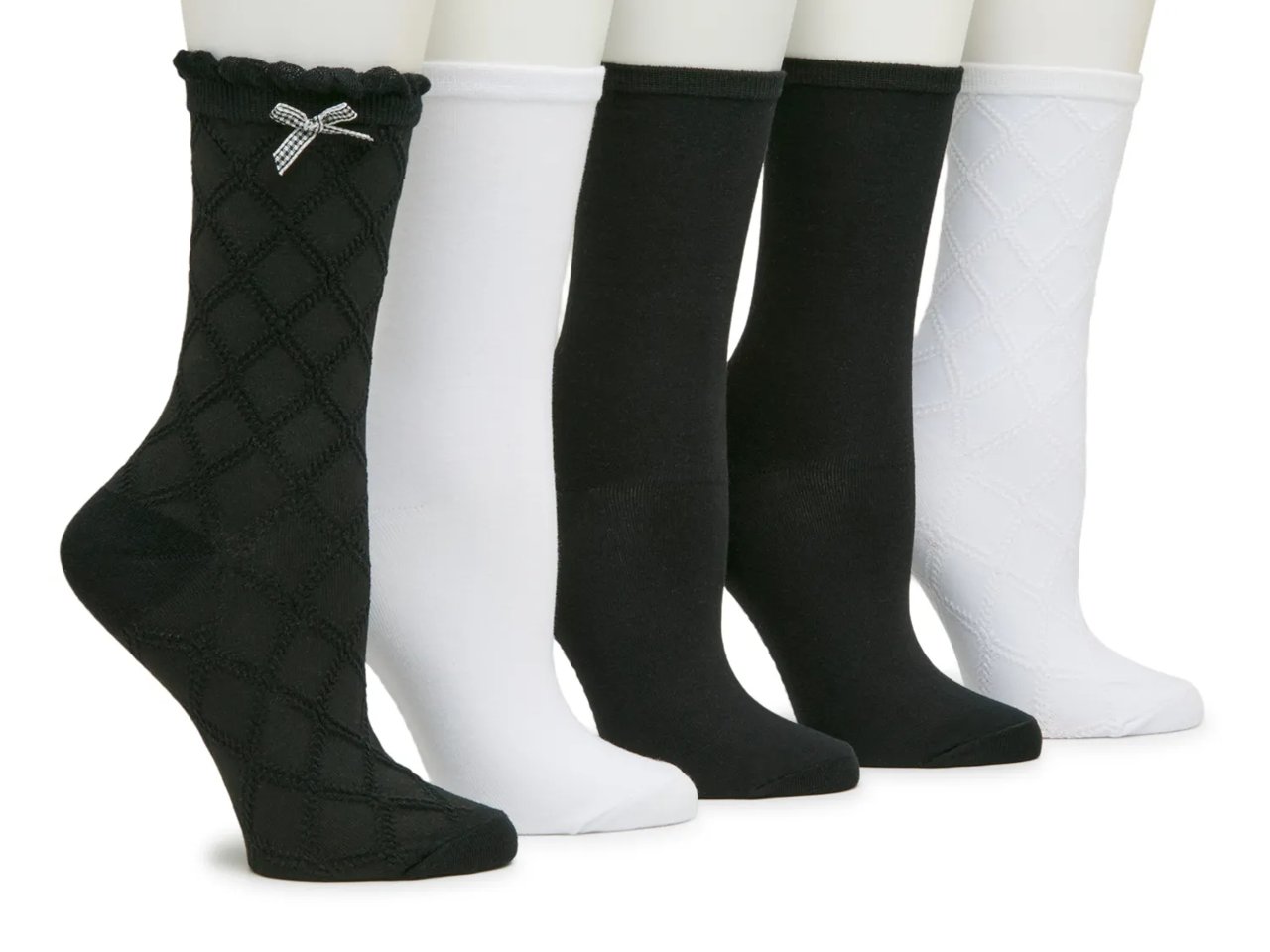 Plaid & Solid Women's Crew Socks - 5 Pack