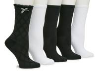 Plaid & Solid Women's Crew Socks - 5 Pack Multicolor view
