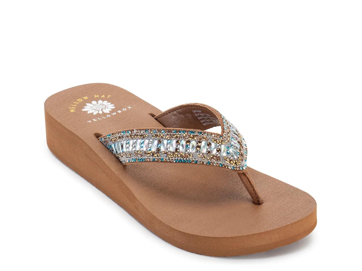 Yellow Box Carinah Wedge Sandal | Women's | Turquoise/Multicolor | Size 8.5 | Sandals