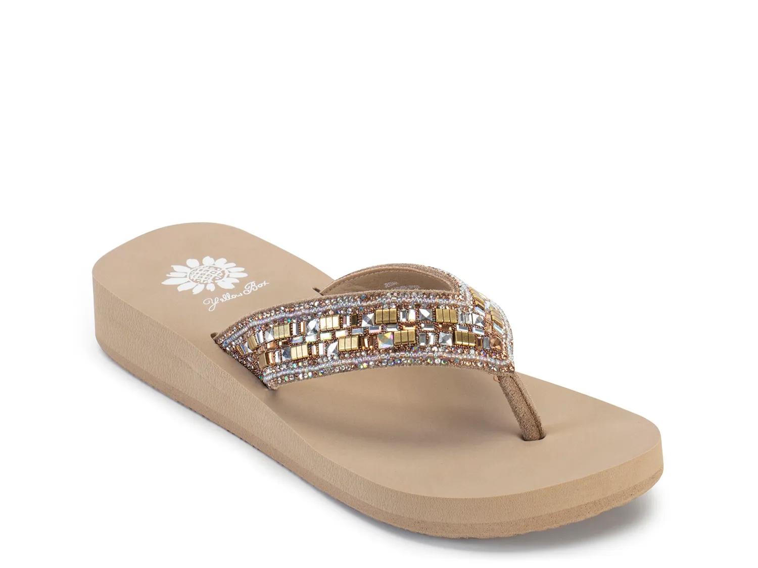 Yellow Box Jediah Wedge Sandal | Women's | Taupe/Multicolor | Size 7.5 | Sandals