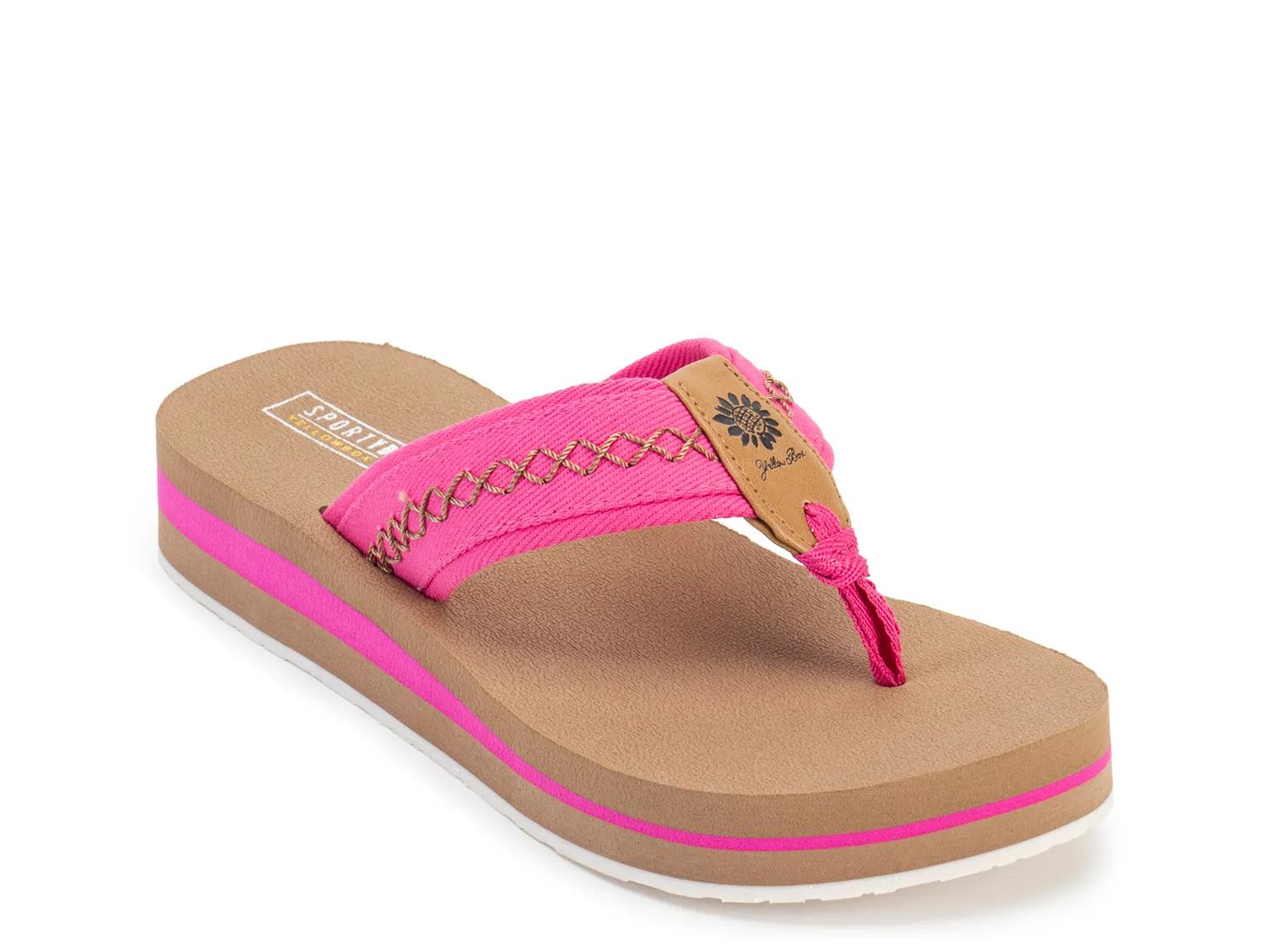 Yellow Box Malibu Wedge Sandal | Women's | Hot Pink/Brown | Size 7.5 | Sandals