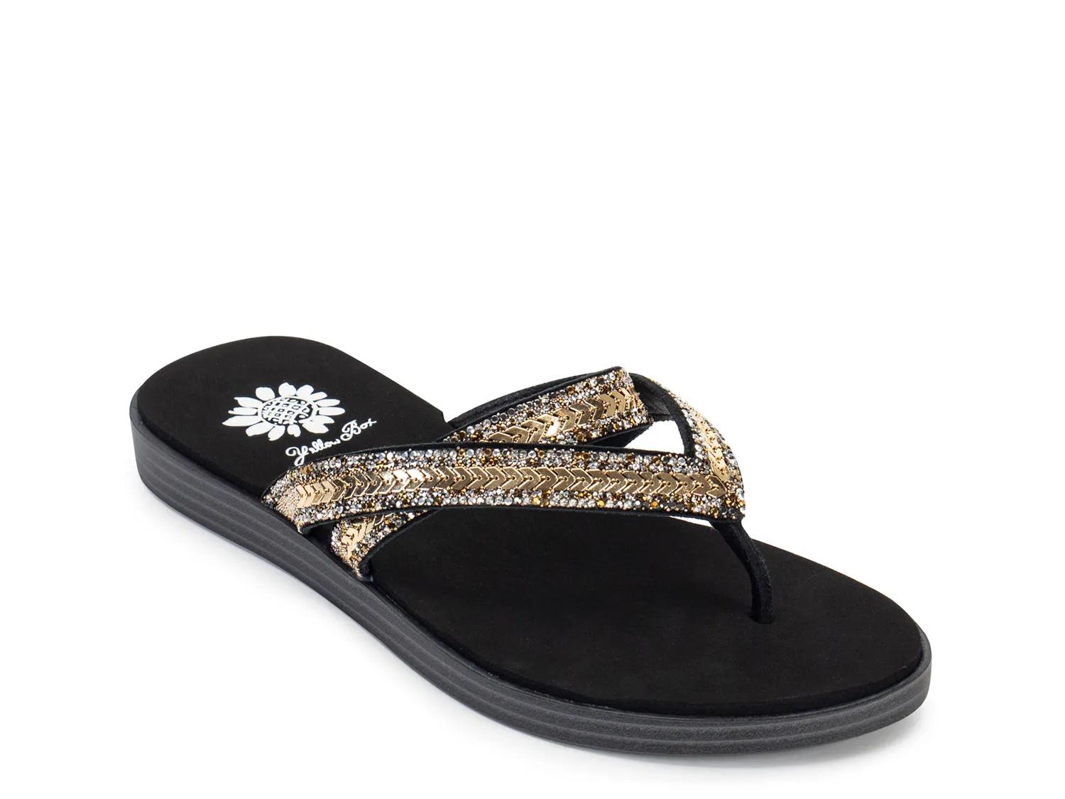 Yellow Box Dina Sandal | Women's | Black | Size 6 | Sandals