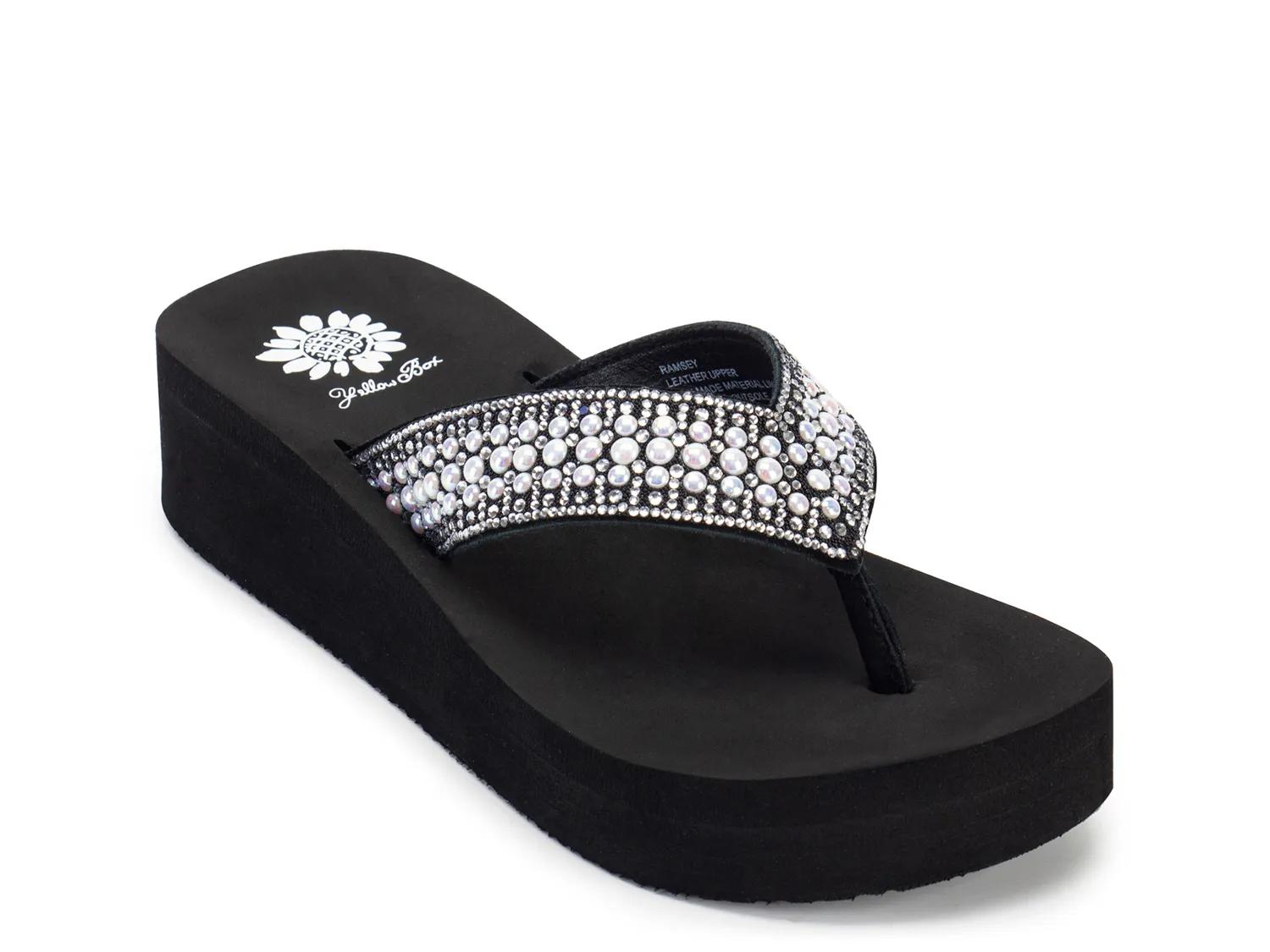 Yellow Box Ramsey Wedge Sandal | Women's | Black | Size 7.5 | Sandals
