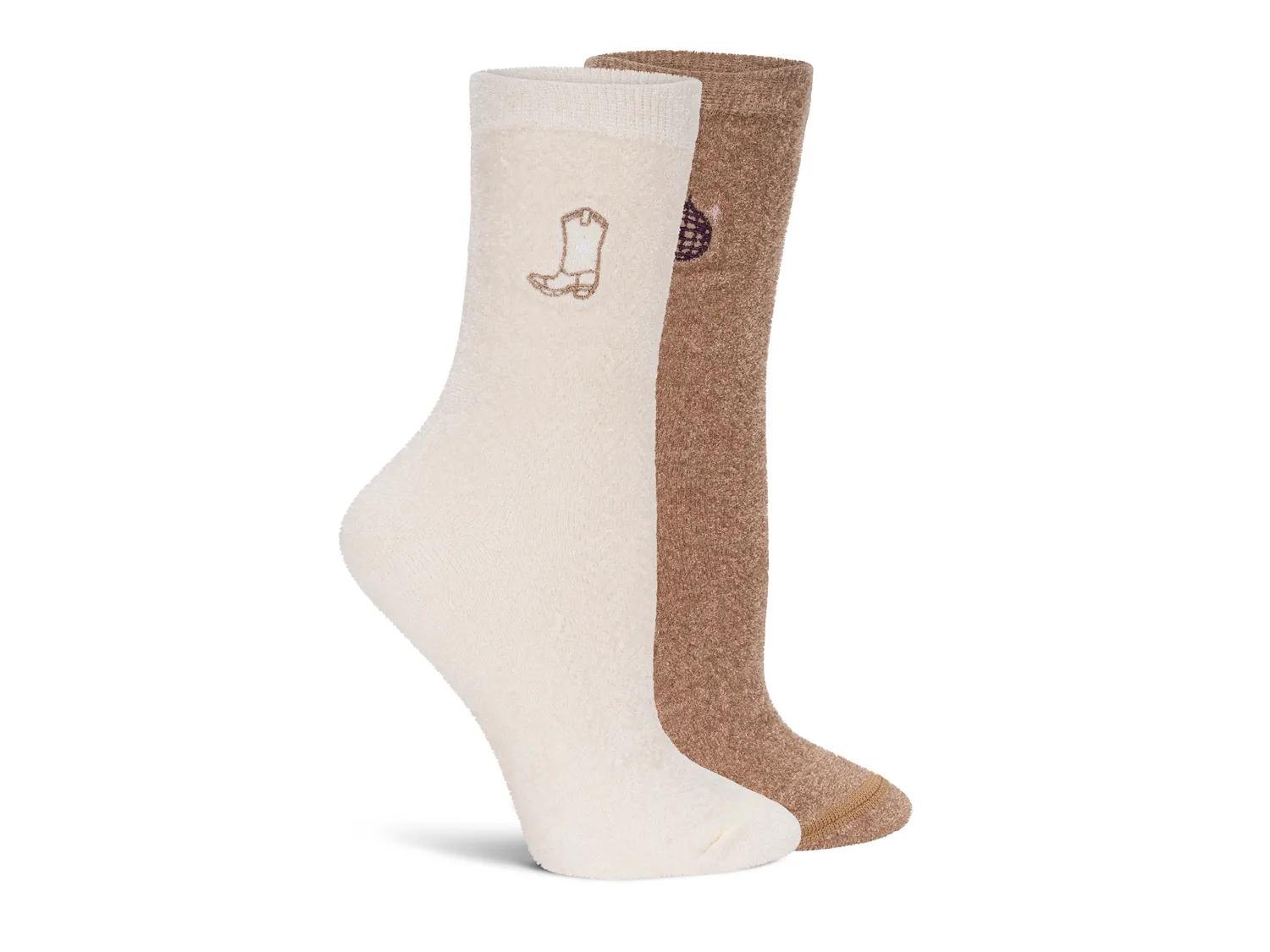 Lemon Velvet Cozy Crew Socks 2 Pack In Ivory