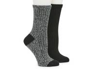 Cozy Women's Crew Socks - 2 Pack Black/Grey view