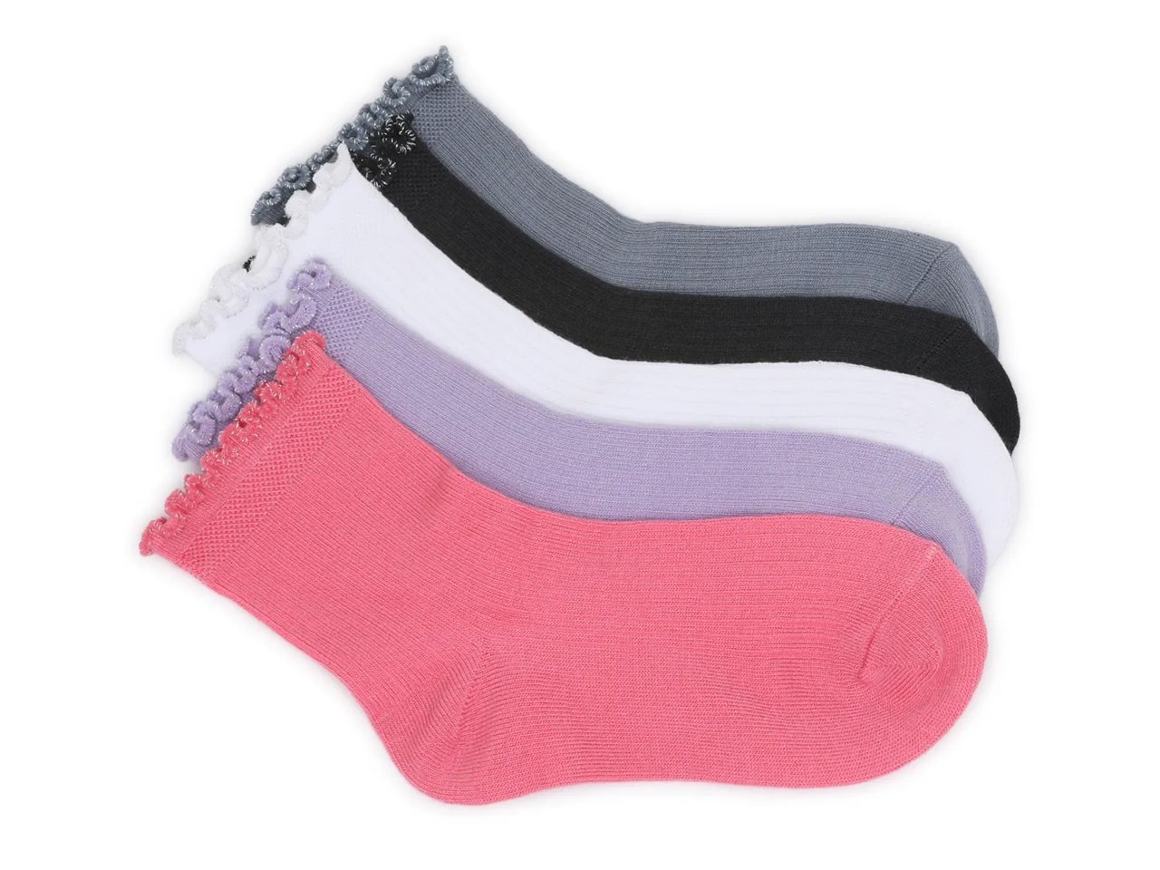 Sparkle Edge Kids' Ankle Socks - 5 Pack
