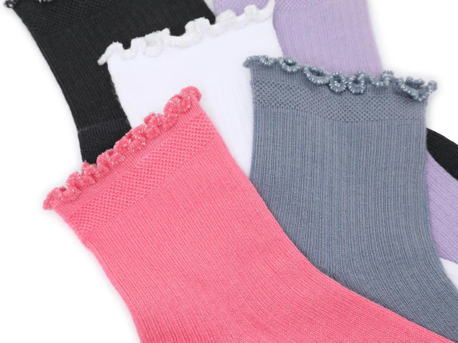 Sparkle Edge Kids' Ankle Socks - 5 Pack
