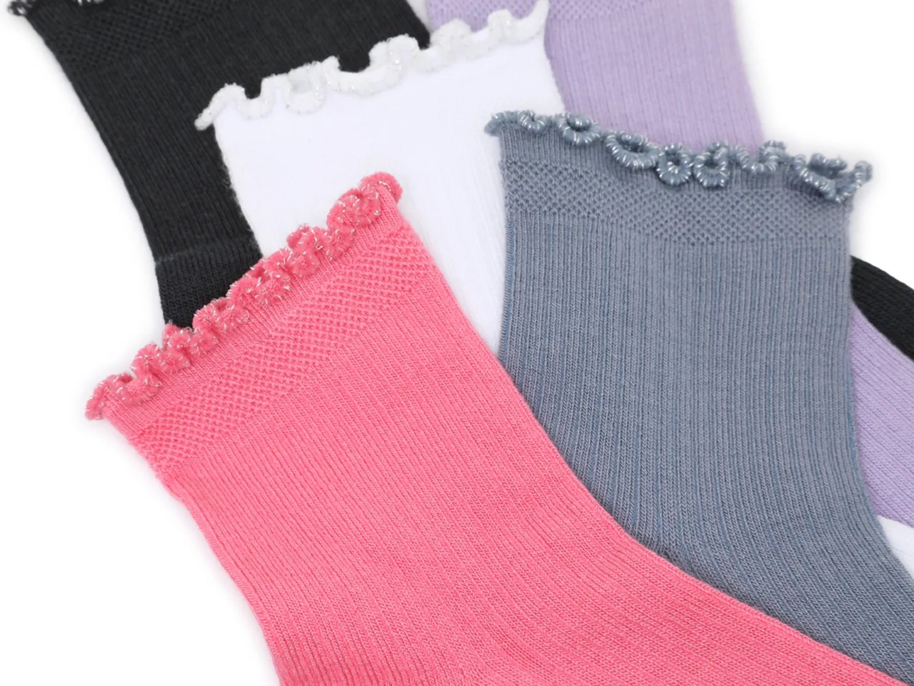 Sparkle Edge Kids' Ankle Socks - 5 Pack