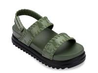 Dune Platform Sandal Black & Green view