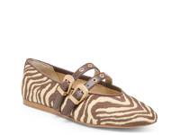 Baylee Mary Jane Flat Tan Zebra Stripe Print view
