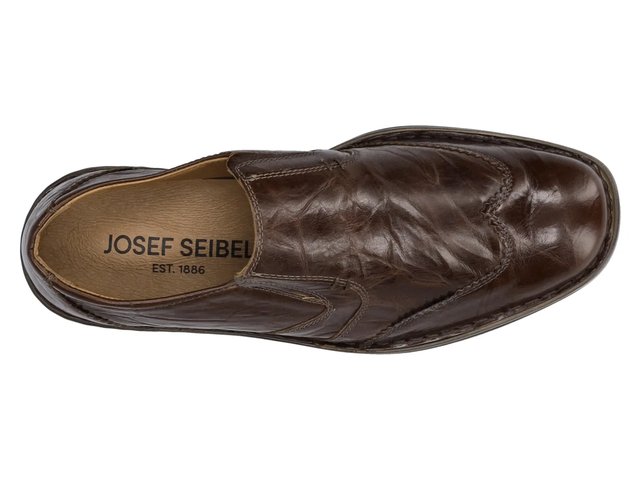 Josef Seibel Wingtip Black Leather Slip On Loafers Mens EU 42‎ Josef Seibel Douglas Antique Leather Casual Wingtip Loafers  main image 2