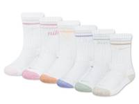Soft MArled Kids' Crew Socks - 6 PAck White/Multicolor view