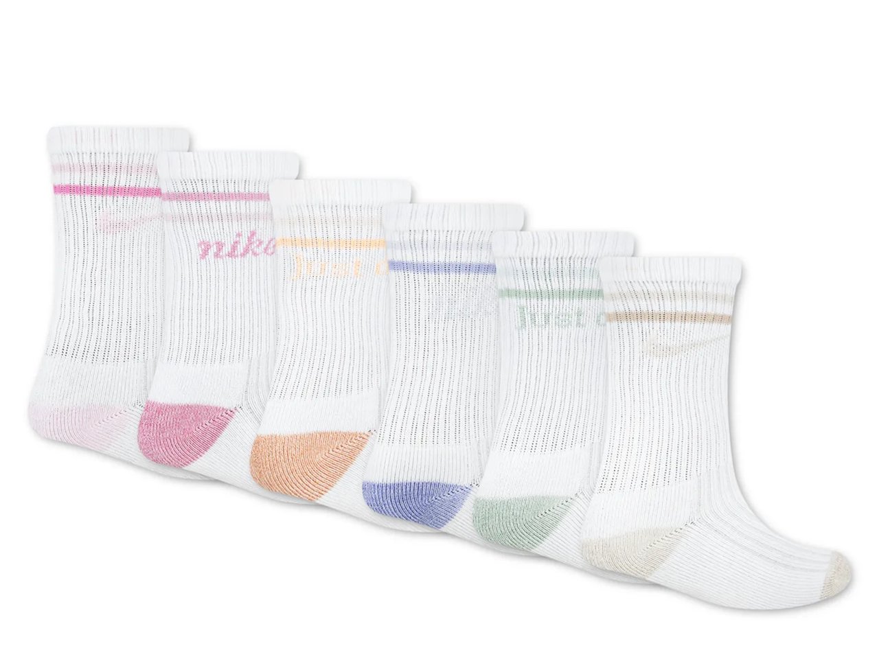 Soft MArled Kids' Crew Socks - 6 PAck