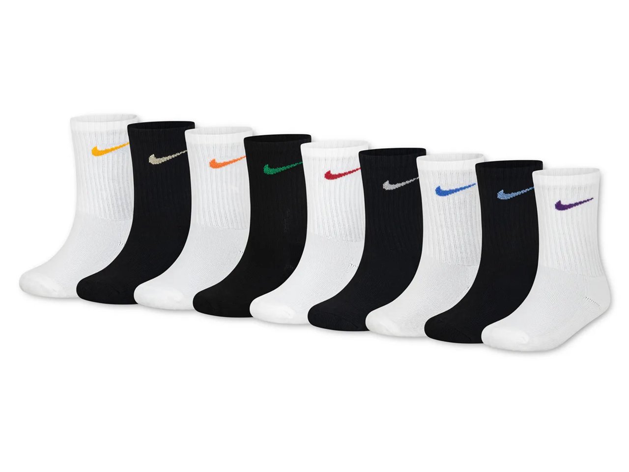 Cushioned Kids' Crew Socks - 9 Pack