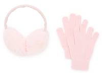 Pink Heart Earmuff & Glove Set Light Pink view