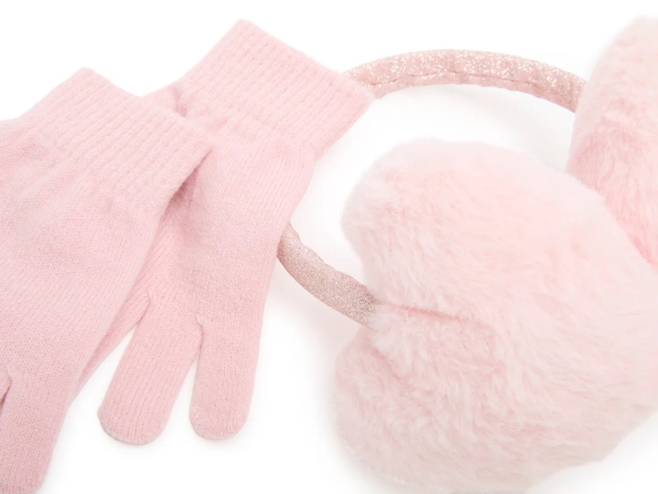Pink Heart Earmuff & Glove Set
