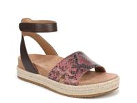 Yucca Espadrille Wedge Sandal Red/Black Snake Printed Leather view