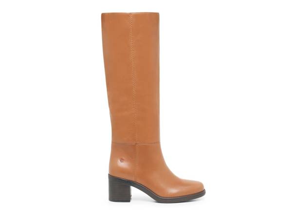 Featuring a caramel leather tall boot from Lucky Brand.