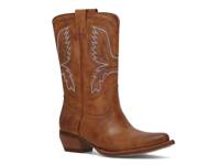 Irlene Short Deco Stitch Western Boot Caramel Synthetic Leather view