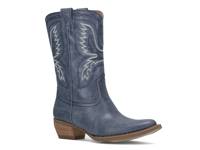 Irlene Short Deco Stitch Western Boot Blue Denim view
