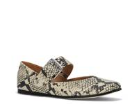 Elvie Mary Jane Flat Black/White Snake Print view