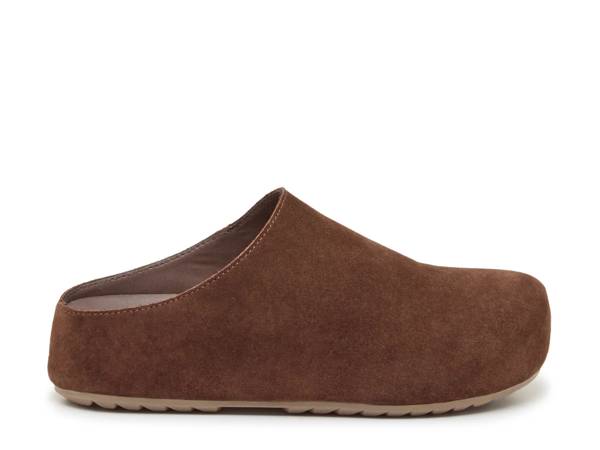 Featuring a brown clog from Steve Madden.
