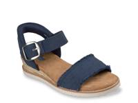 Hands Free Slip-ins: BOBS Desert Kiss - Frayed Fun Wedge Sandal Navy view