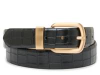 Croco Textured Women's Belt Black Croc Print view