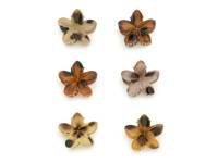Mini Hibiscus Flower Hair Clip Set - 6 Pack Multicolor view