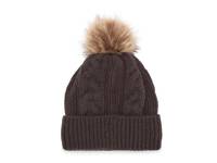 Cable Knit Pom Beanie Brown view