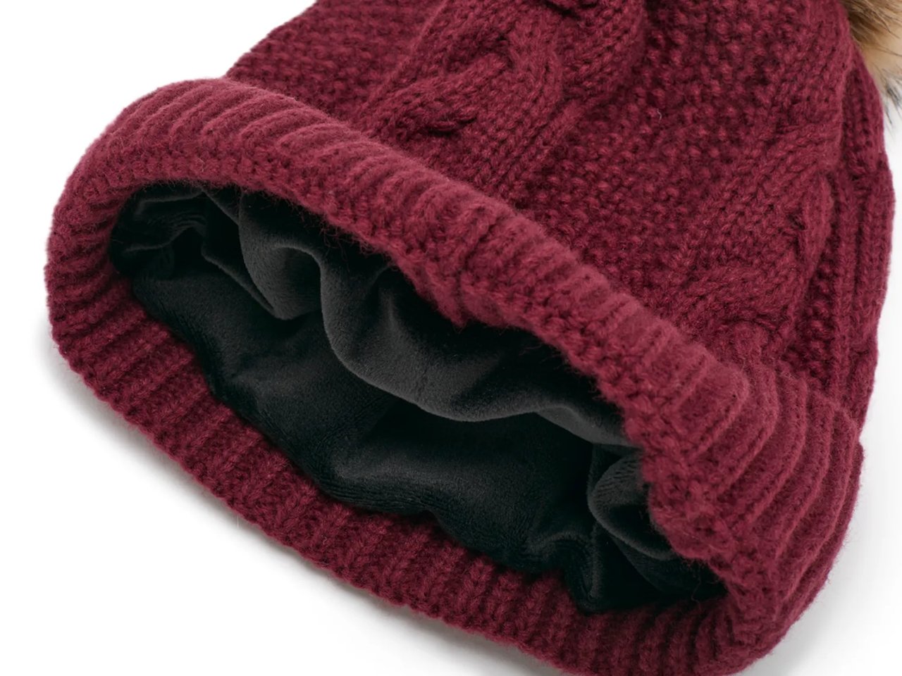 Cable Knit Pom Beanie