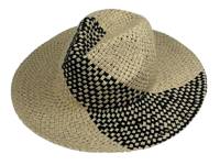 Straw Panama Hat Black/Tan view