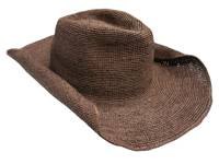 Raffia Cowboy Hat Dark Brown view