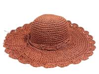 Wide Brim Straw Sun Hat Rust view
