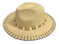 Whipstitch Straw Panama Hat Natural Beige view