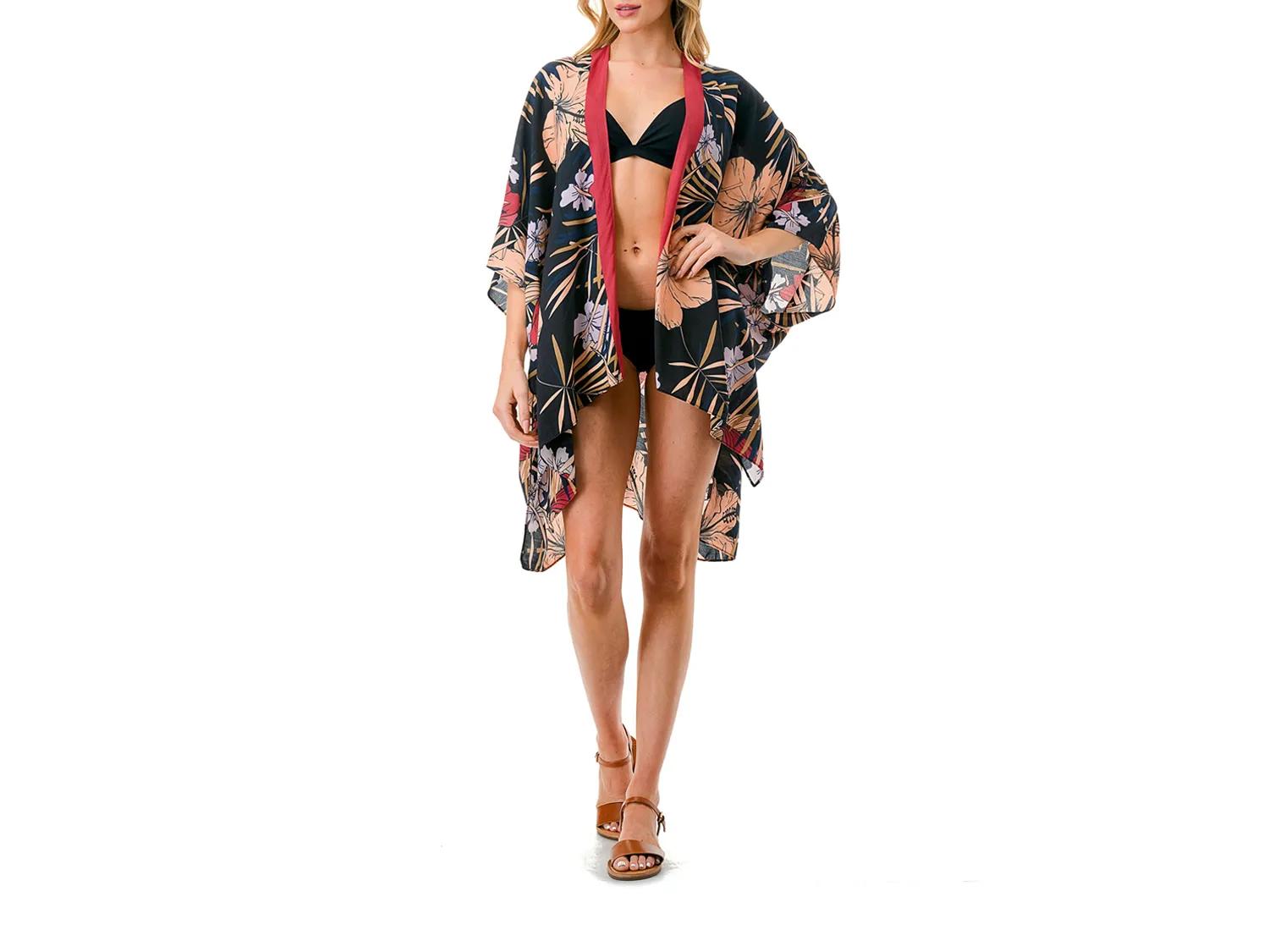 Marcus Adler Printed Kimono | Women's | Black | Size One Size | Wraps