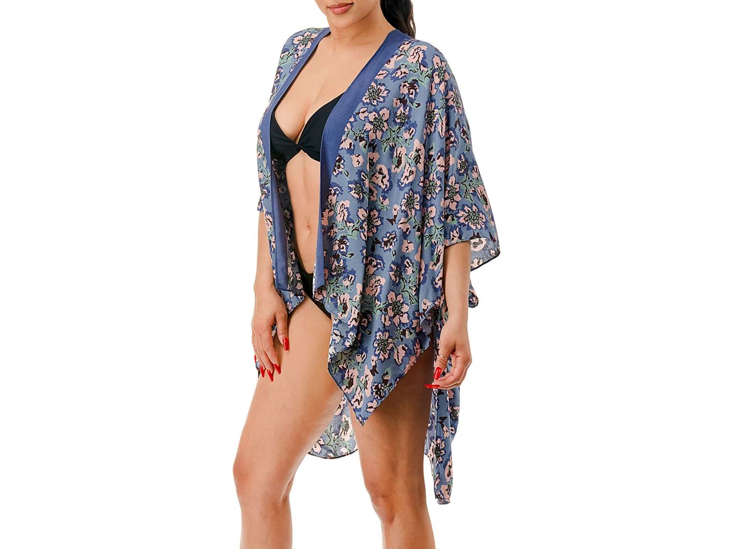 Marcus Adler Printed Kimono | Women's | Blue | Size One Size | Wraps